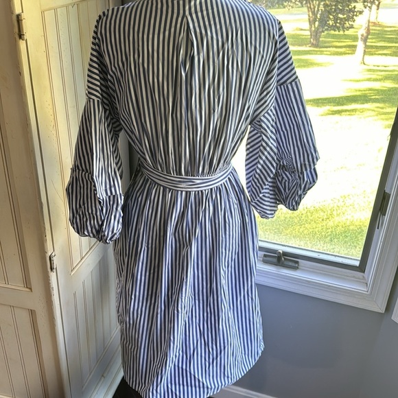 New York & Company NWT Pullover Wrap V Neck Stripe Dress - Picture 5 of 11